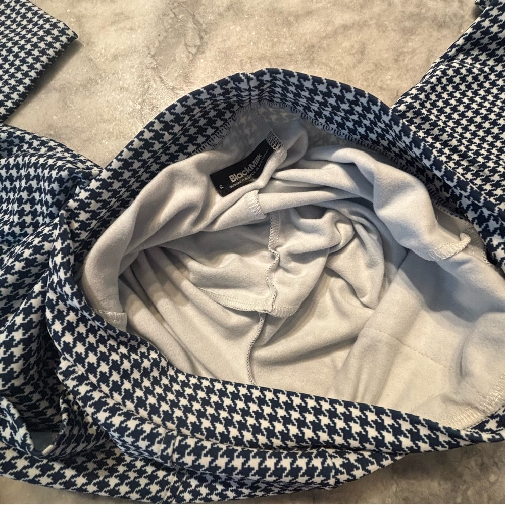 Navy Mini Houndstooth Cuffed Pants - image 4